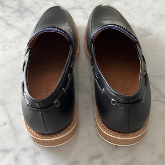 NEW Filipe Sousa Collection Eureka Leather Loafers Boat Shoes Blue and Black 41 - Picture 3 of 11
